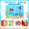 24 Sets Summer Sea Animal Crafts Make a Ocean Animals Stickers Scene DIY Under The Sea Button Fish Craft for Summer